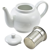 Click for a bigger picture.Genware Porcelain Teapot with Infuser 45cl/ 15.75oz