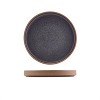 Click for a bigger picture.GenWare Kava Black Stoneware Raw Wall Presentation Plate 20cm