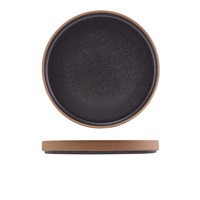 Click for a bigger picture.GenWare Kava Black Stoneware Raw Wall Presentation Plate 25cm