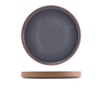 Click for a bigger picture.GenWare Kava Dark Grey Stoneware Raw Wall Presentation Plate 25cm