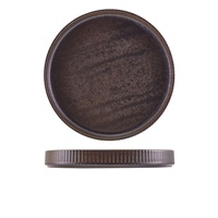 Click for a bigger picture.Terra Porcelain Black Fluted Presentation Plate 26cm