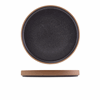 GenWare Kava Black Stoneware Raw Wall Presentation Plate 25cm